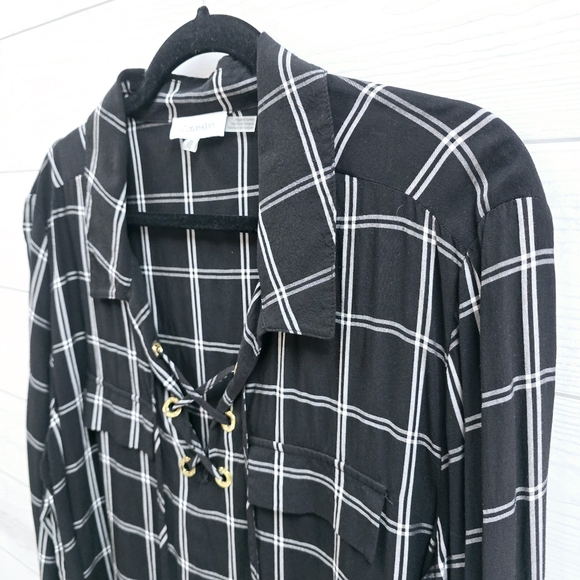 Calvin Klein Lace Up Blouse - Picture 3 of 8